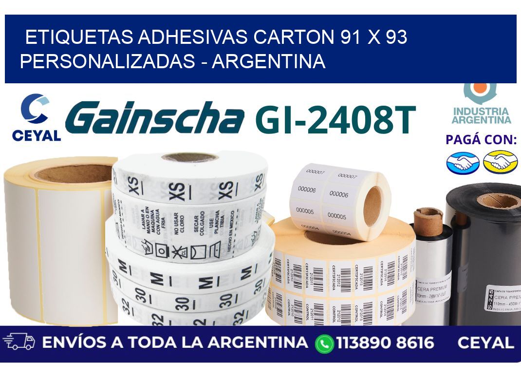 etiquetas adhesivas carton 91 x 93 personalizadas - Argentina