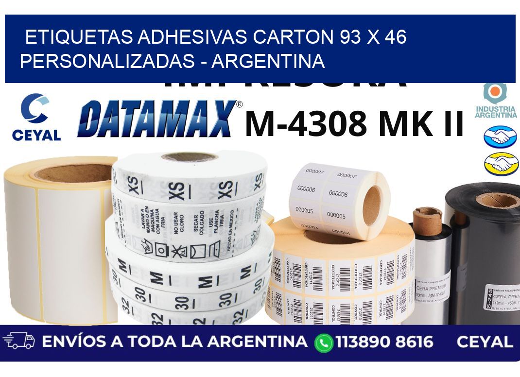 etiquetas adhesivas carton 93 x 46 personalizadas – Argentina