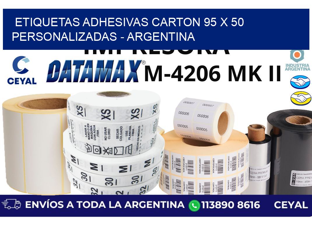etiquetas adhesivas carton 95 x 50 personalizadas - Argentina