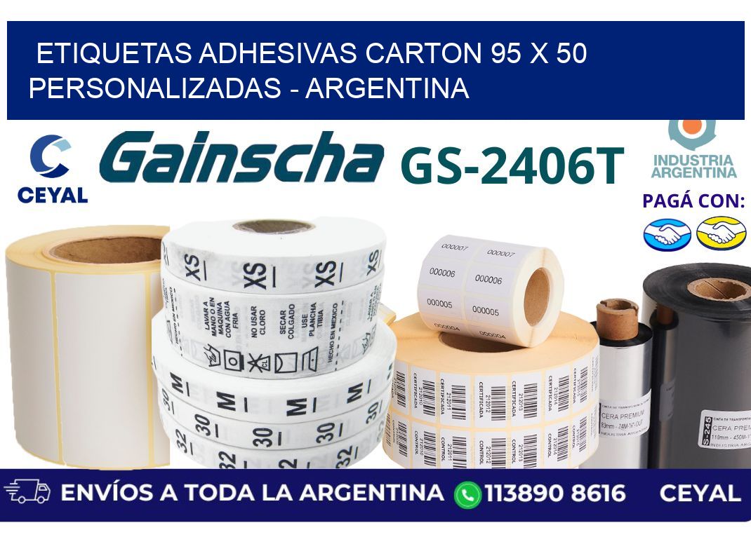 etiquetas adhesivas carton 95 x 50 personalizadas – Argentina