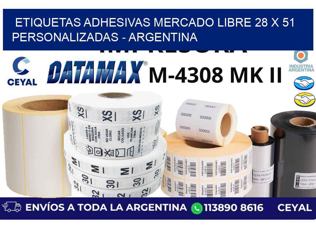 etiquetas adhesivas mercado libre 28 x 51 personalizadas - Argentina