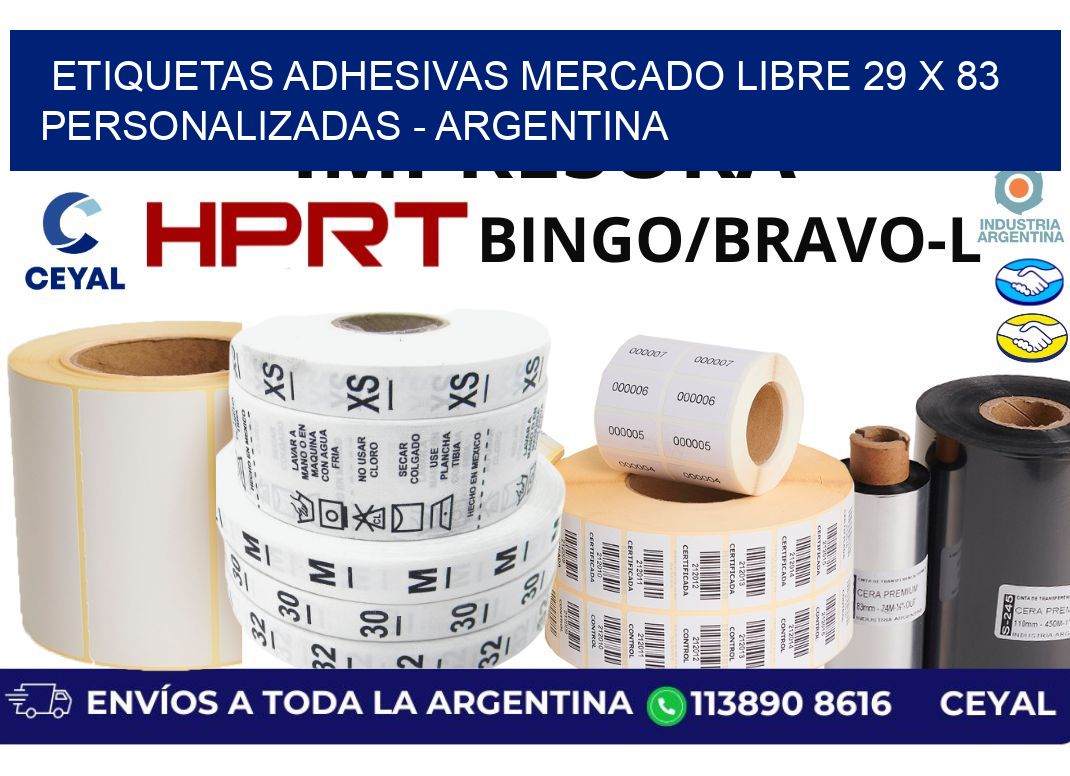 etiquetas adhesivas mercado libre 29 x 83 personalizadas – Argentina