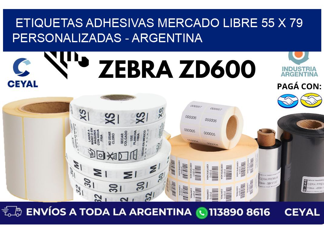 etiquetas adhesivas mercado libre 55 x 79 personalizadas – Argentina