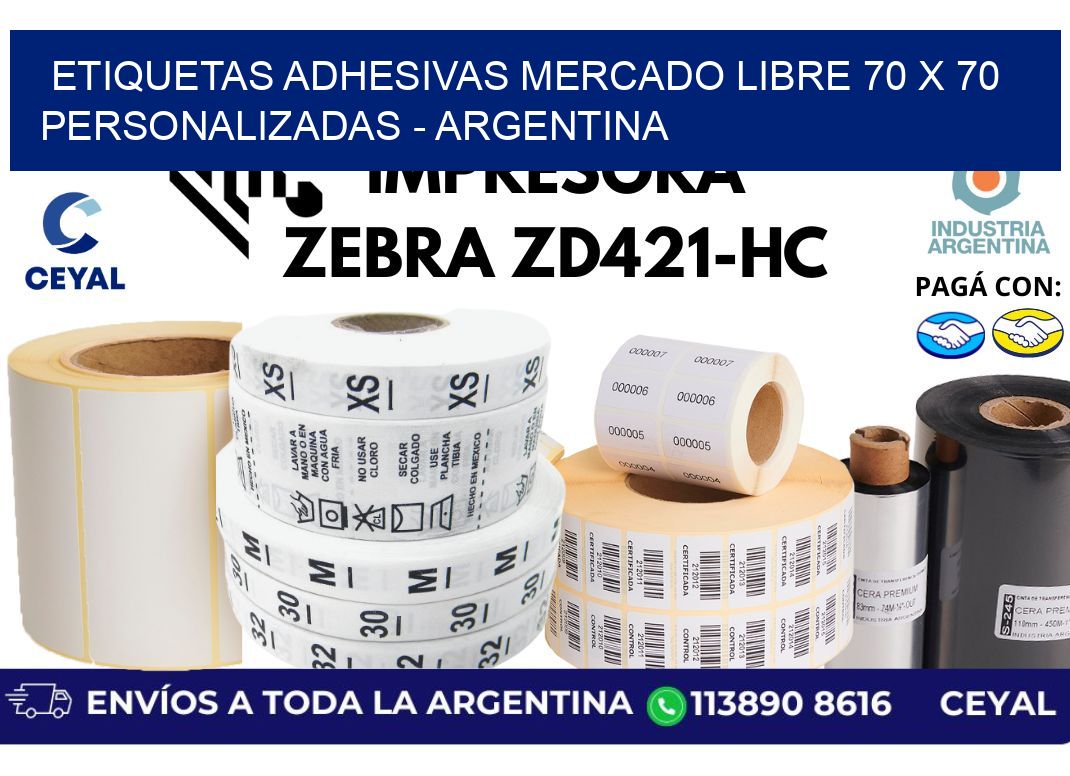 etiquetas adhesivas mercado libre 70 x 70 personalizadas – Argentina