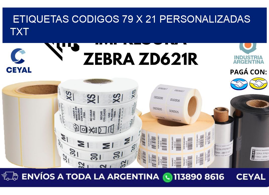 etiquetas codigos 79 x 21 personalizadas txt