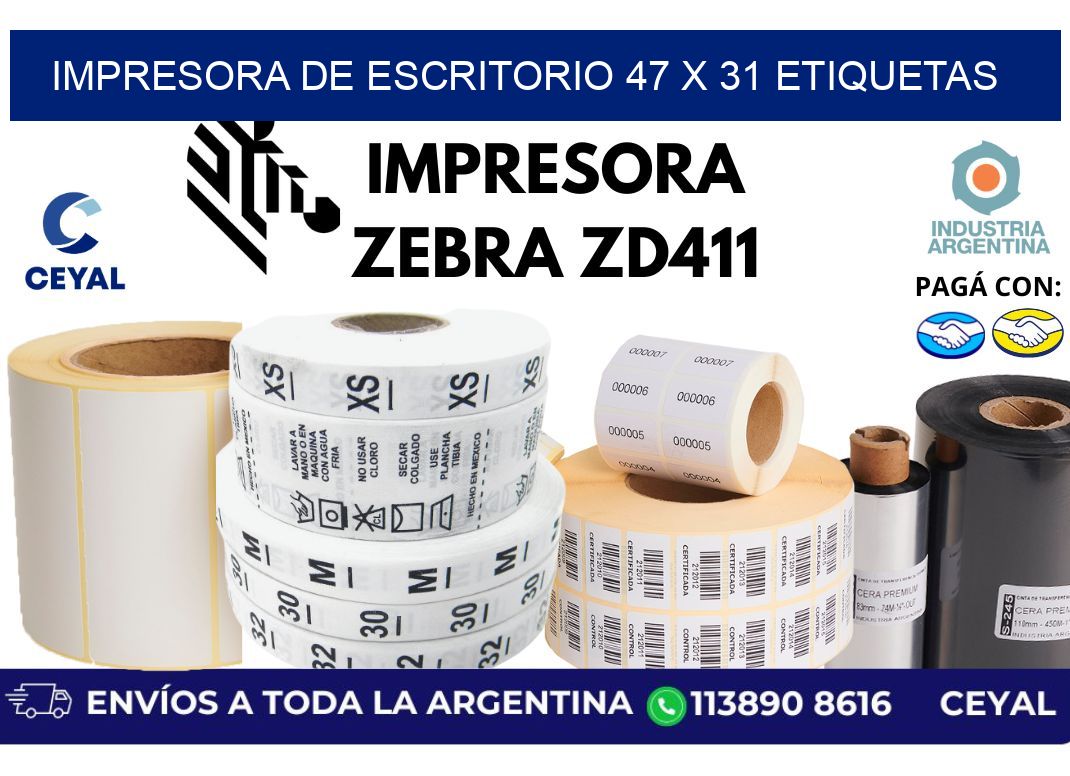 impresora de escritorio 47 x 31 etiquetas