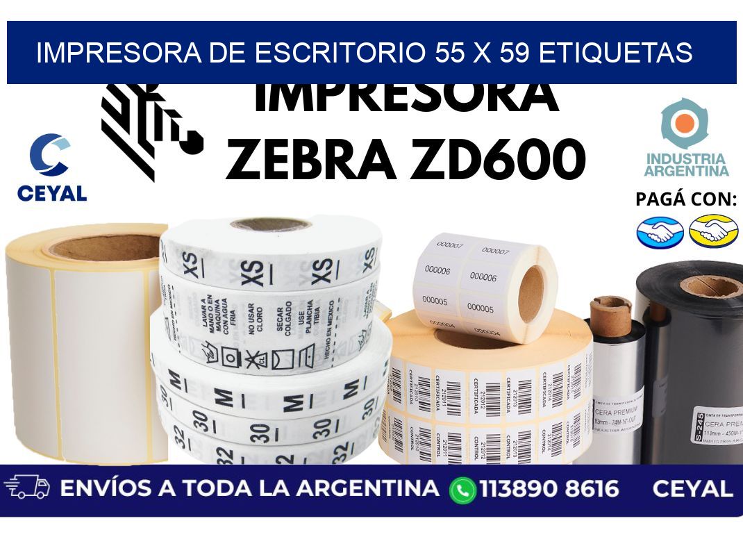 impresora de escritorio 55 x 59 etiquetas