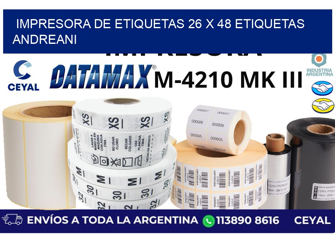 impresora de etiquetas 26 x 48 etiquetas andreani