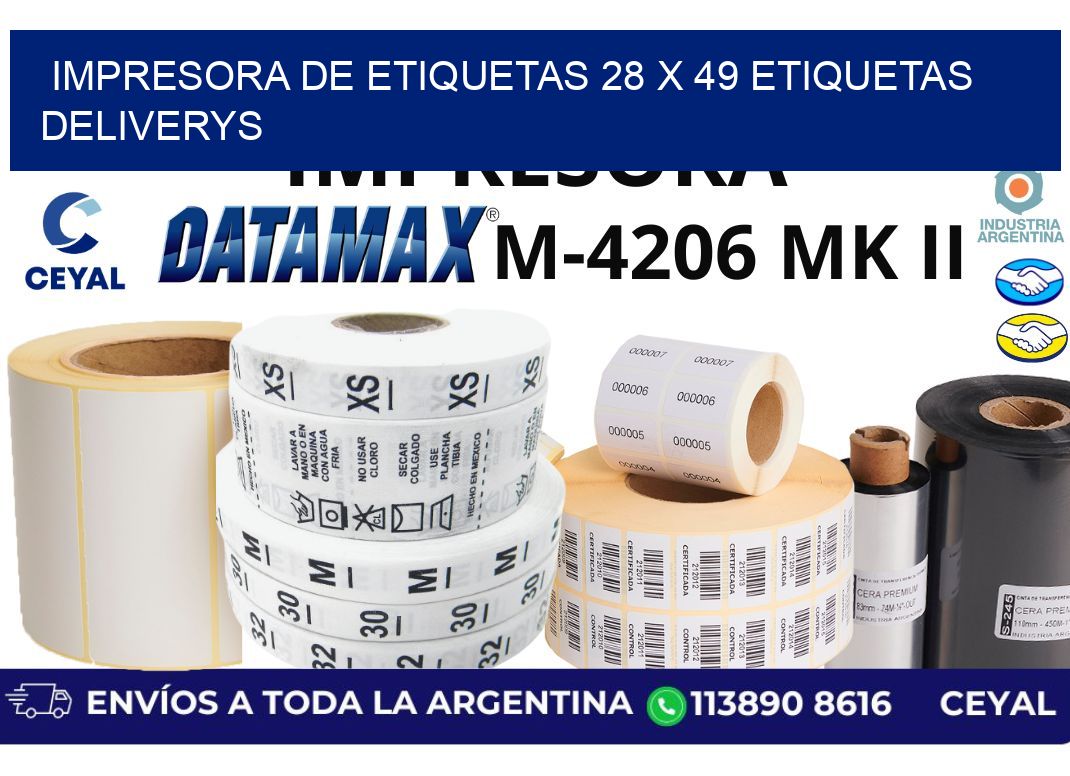 impresora de etiquetas 28 x 49 etiquetas deliverys