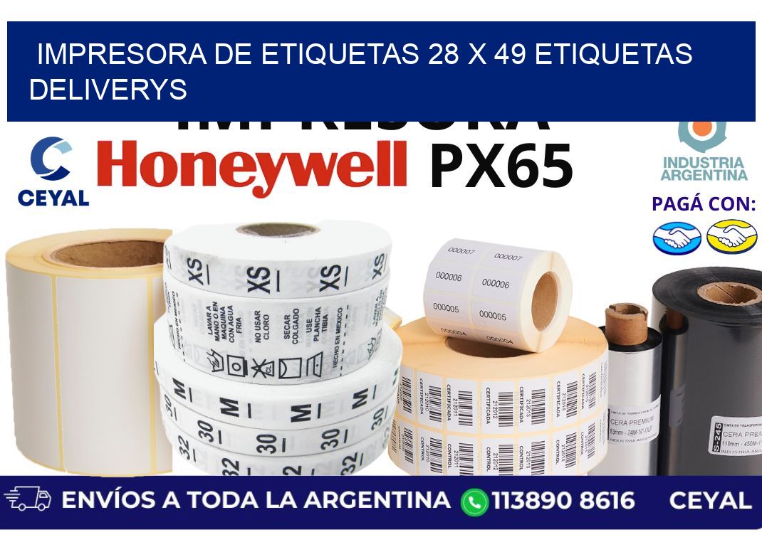 impresora de etiquetas 28 x 49 etiquetas deliverys