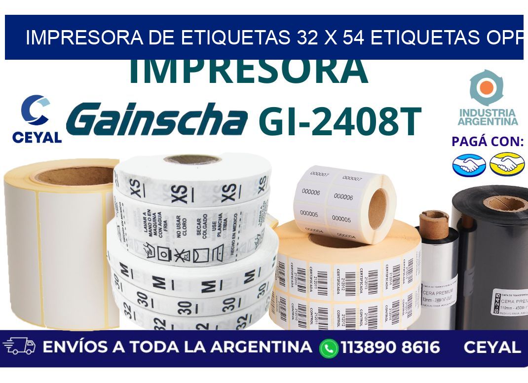 impresora de etiquetas 32 x 54 etiquetas opp