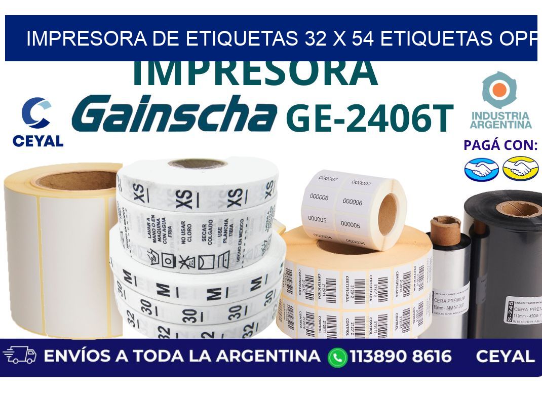 impresora de etiquetas 32 x 54 etiquetas opp