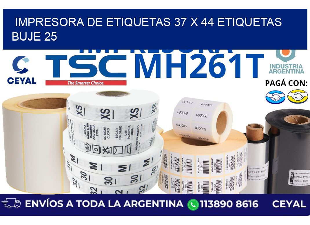impresora de etiquetas 37 x 44 etiquetas  buje 25