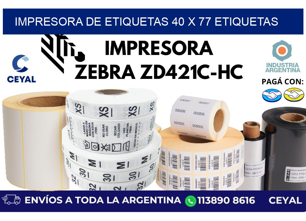 impresora de etiquetas 40 x 77 etiquetas