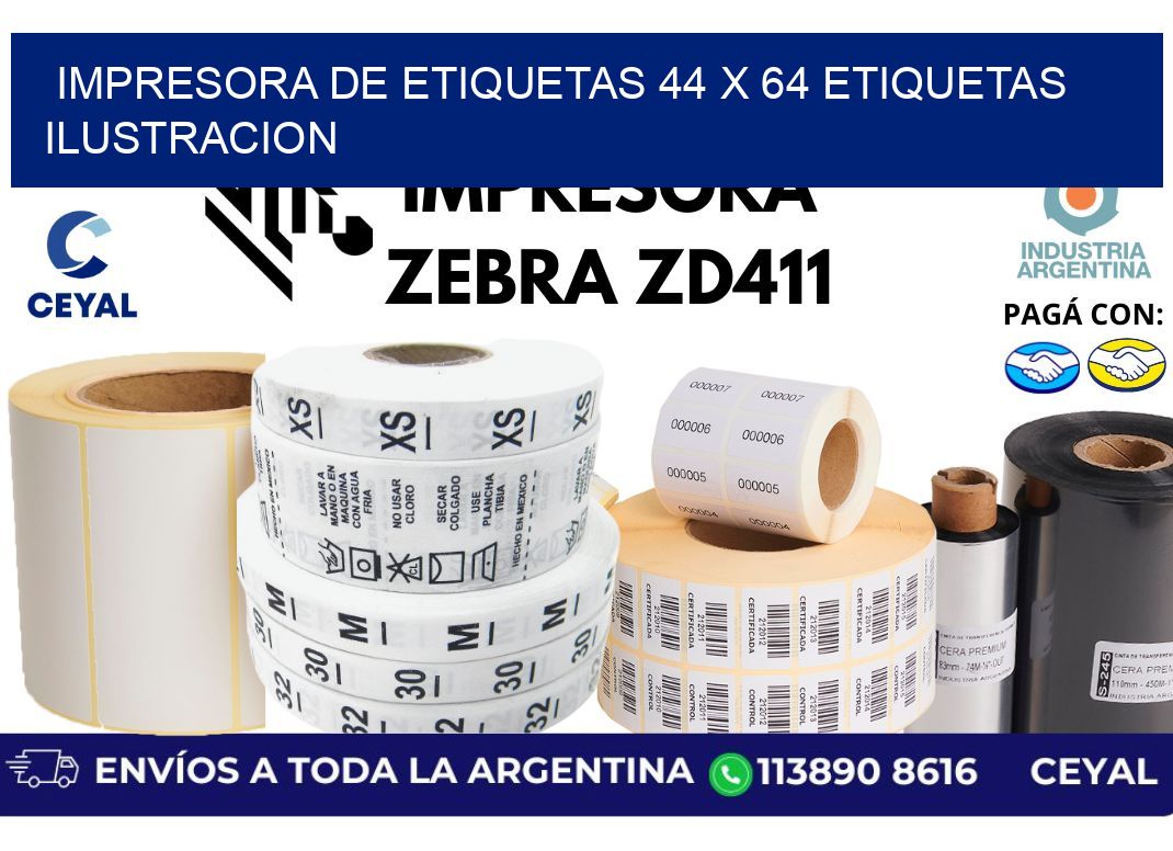 impresora de etiquetas 44 x 64 etiquetas ilustracion