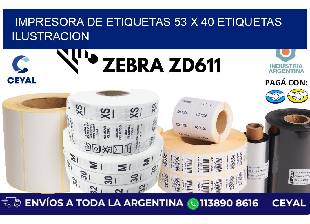 impresora de etiquetas 53 x 40 etiquetas ilustracion