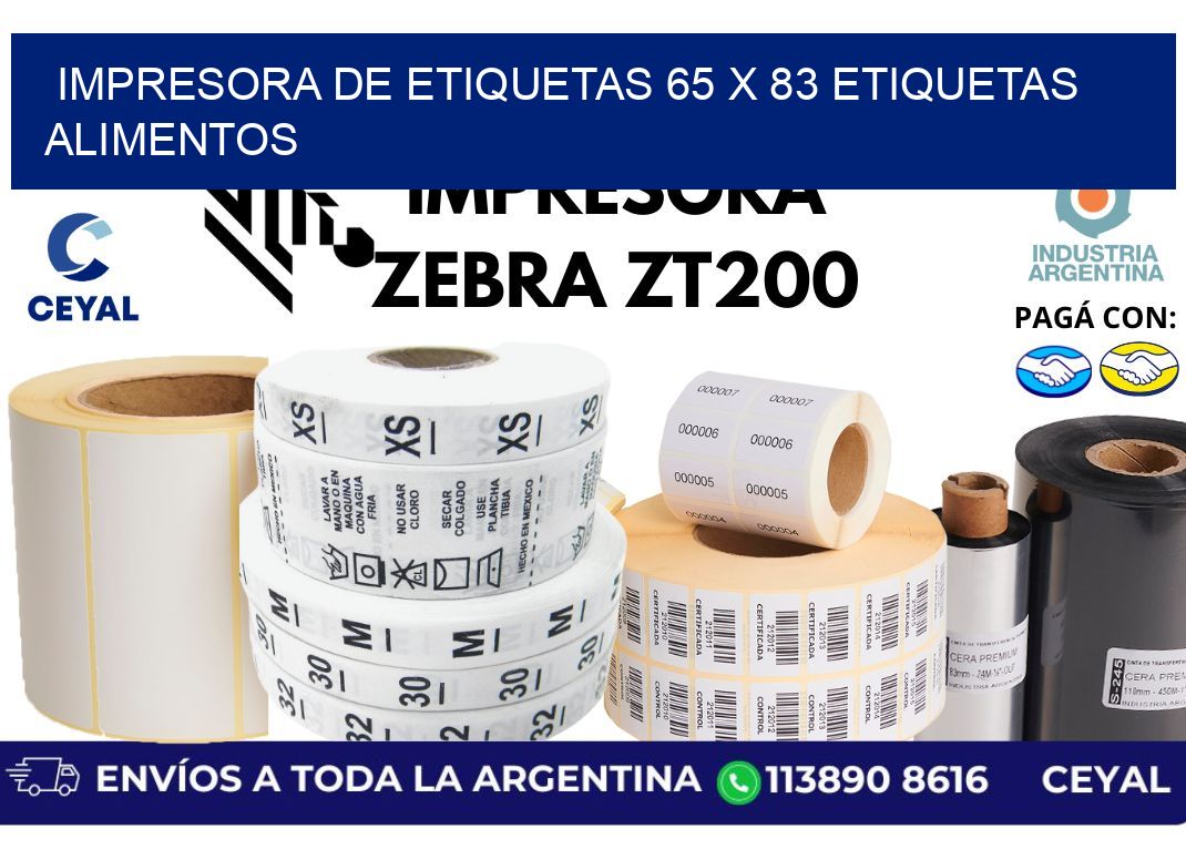 impresora de etiquetas 65 x 83 etiquetas alimentos