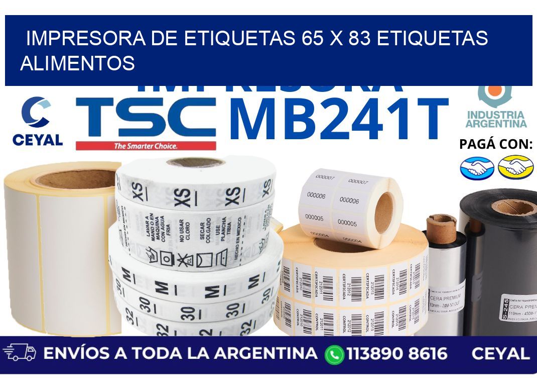 impresora de etiquetas 65 x 83 etiquetas alimentos