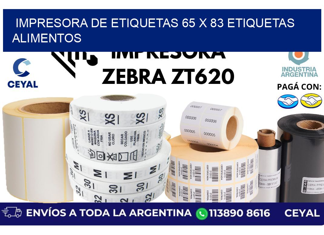 impresora de etiquetas 65 x 83 etiquetas alimentos