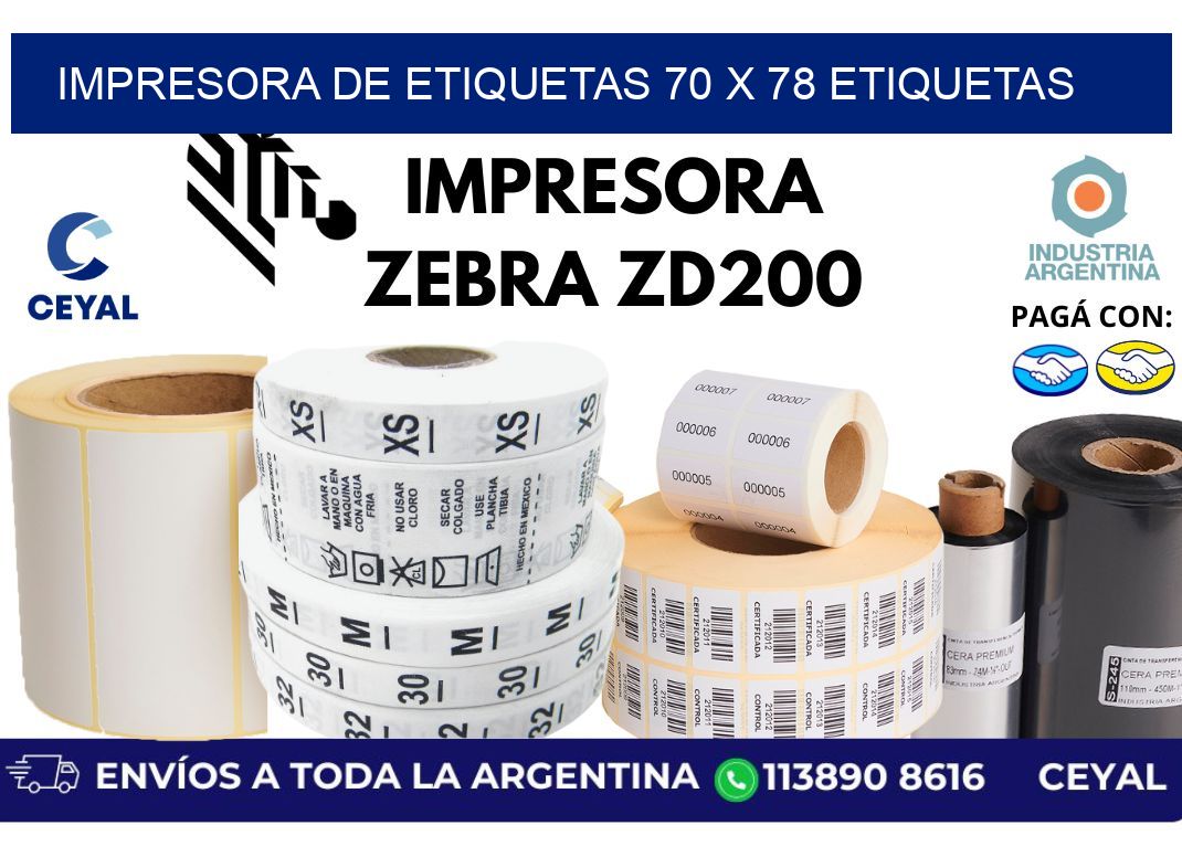impresora de etiquetas 70 x 78 etiquetas
