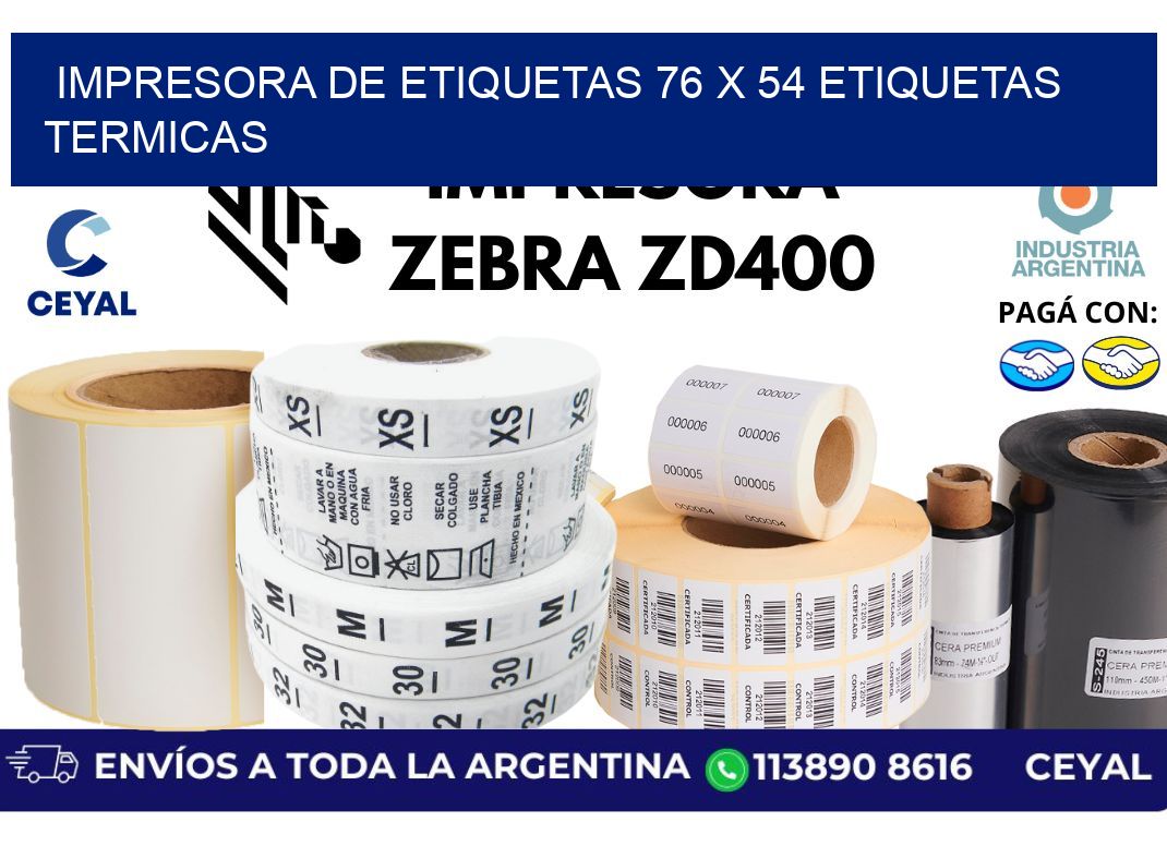 impresora de etiquetas 76 x 54 etiquetas termicas