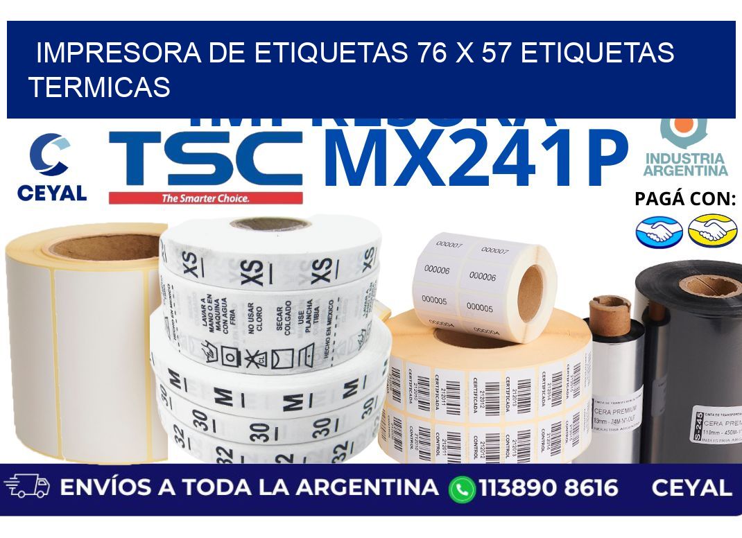 impresora de etiquetas 76 x 57 etiquetas termicas