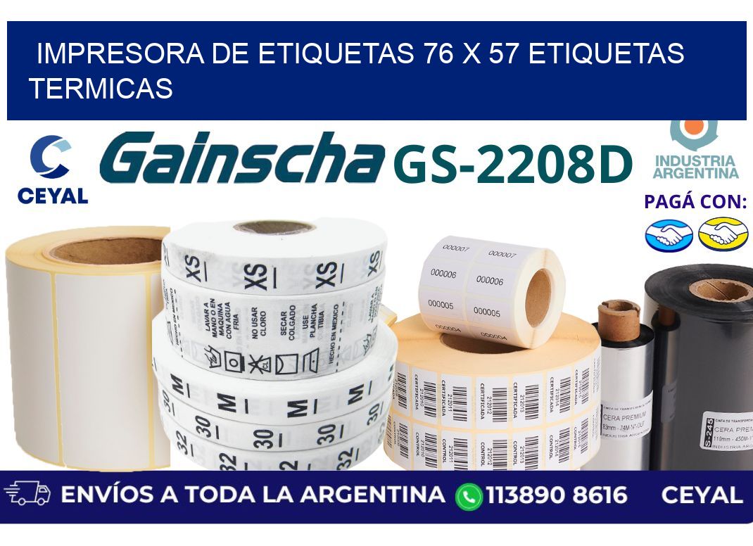 impresora de etiquetas 76 x 57 etiquetas termicas