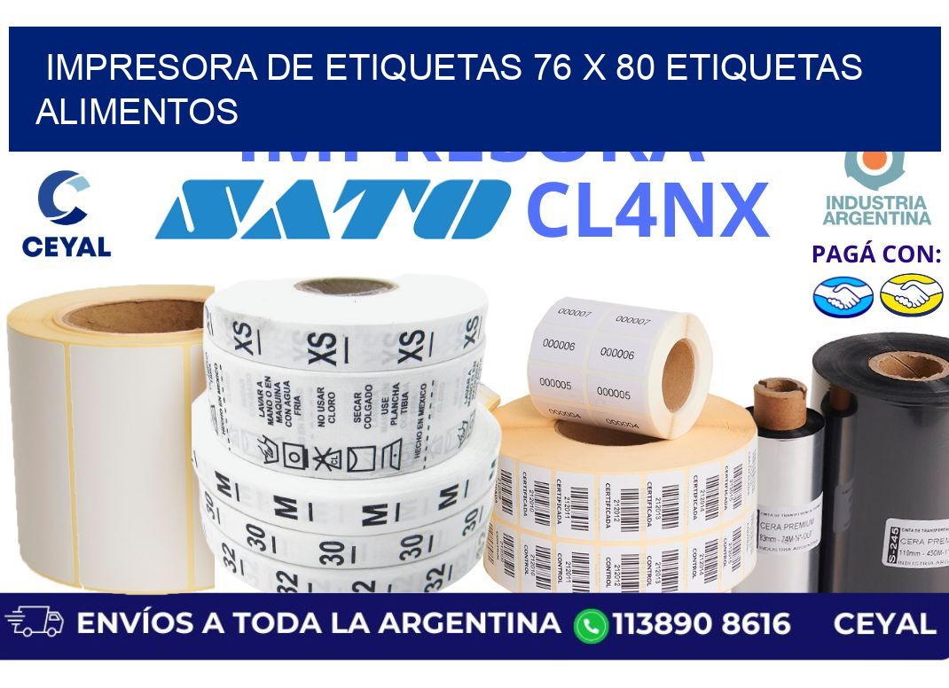 impresora de etiquetas 76 x 80 etiquetas alimentos