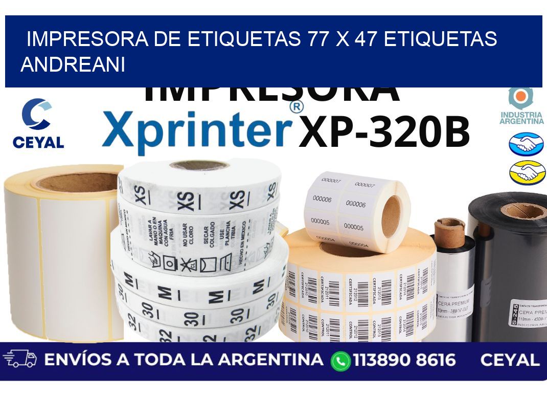 impresora de etiquetas 77 x 47 etiquetas andreani