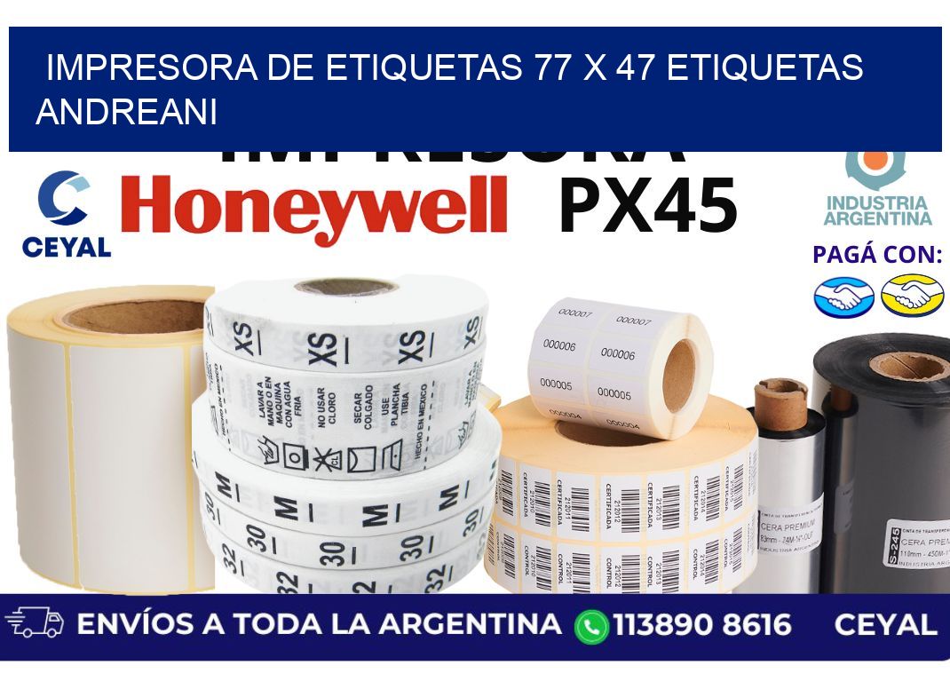 impresora de etiquetas 77 x 47 etiquetas andreani