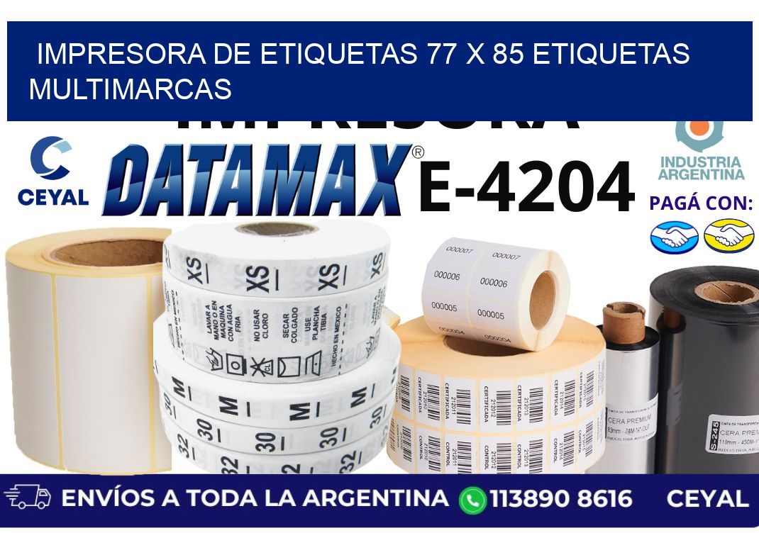 impresora de etiquetas 77 x 85 etiquetas multimarcas