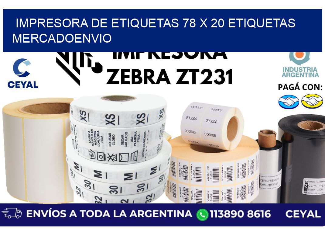 impresora de etiquetas 78 x 20 etiquetas mercadoenvio