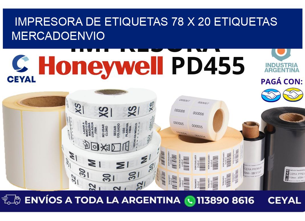 impresora de etiquetas 78 x 20 etiquetas mercadoenvio