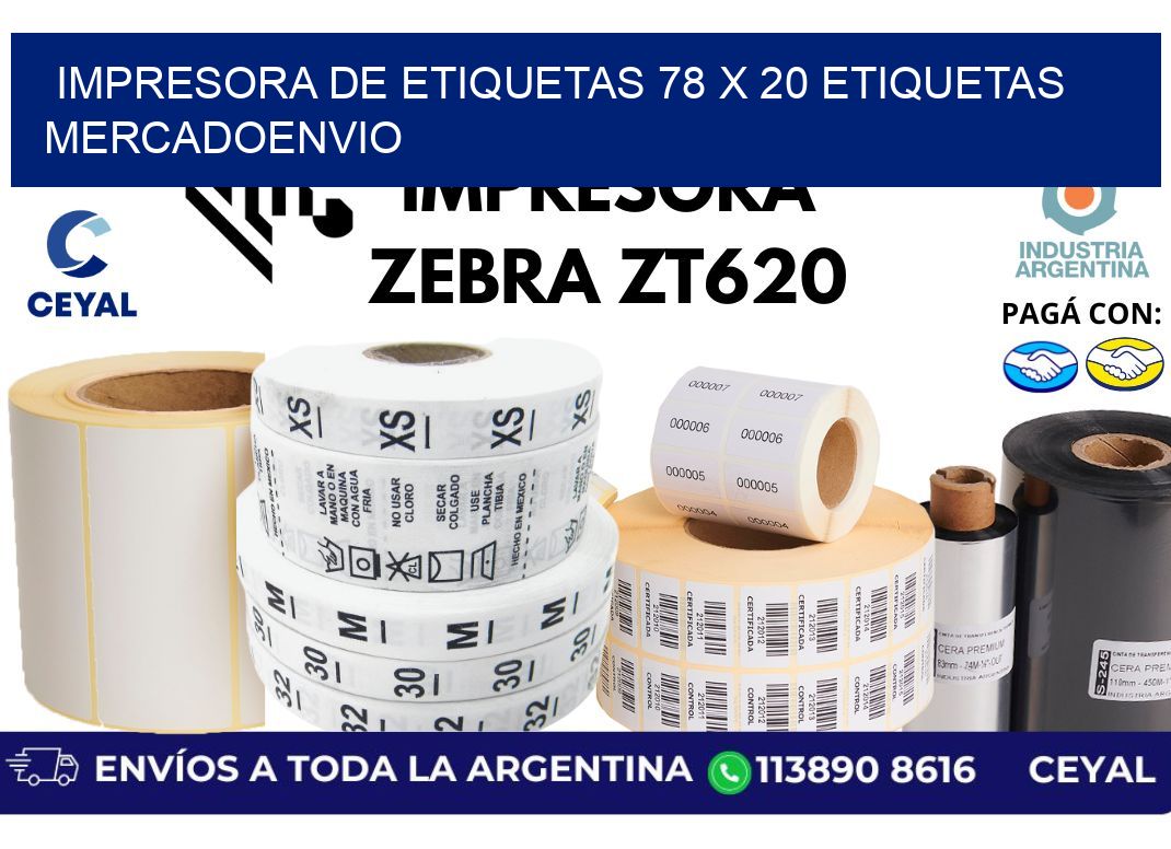 impresora de etiquetas 78 x 20 etiquetas mercadoenvio