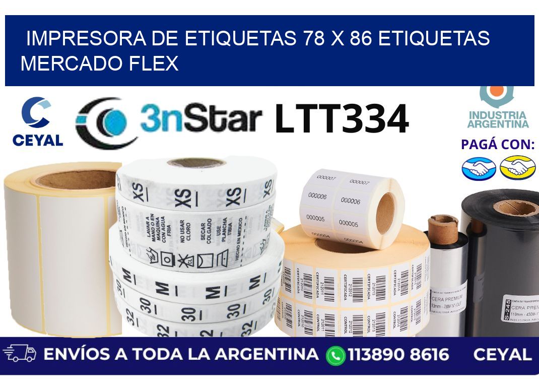 impresora de etiquetas 78 x 86 etiquetas mercado flex