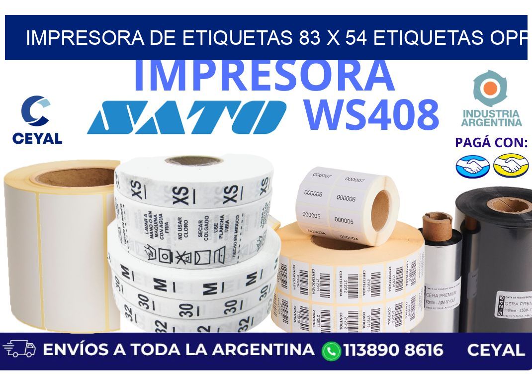 impresora de etiquetas 83 x 54 etiquetas opp