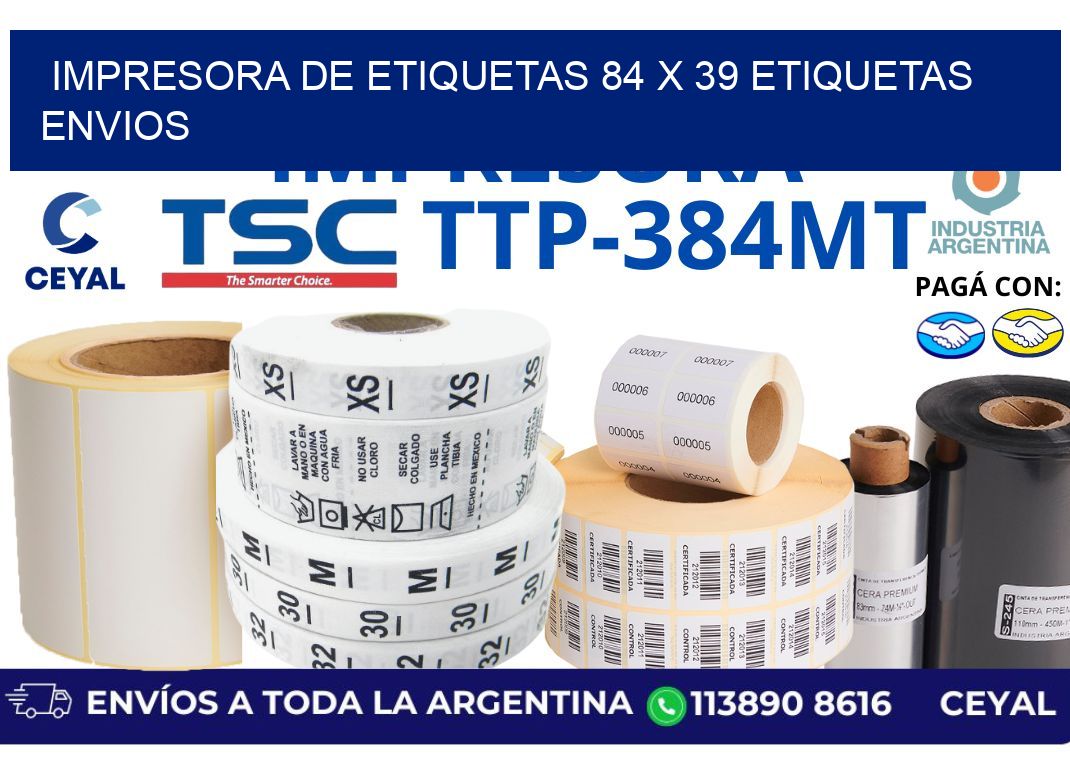 impresora de etiquetas 84 x 39 etiquetas envios