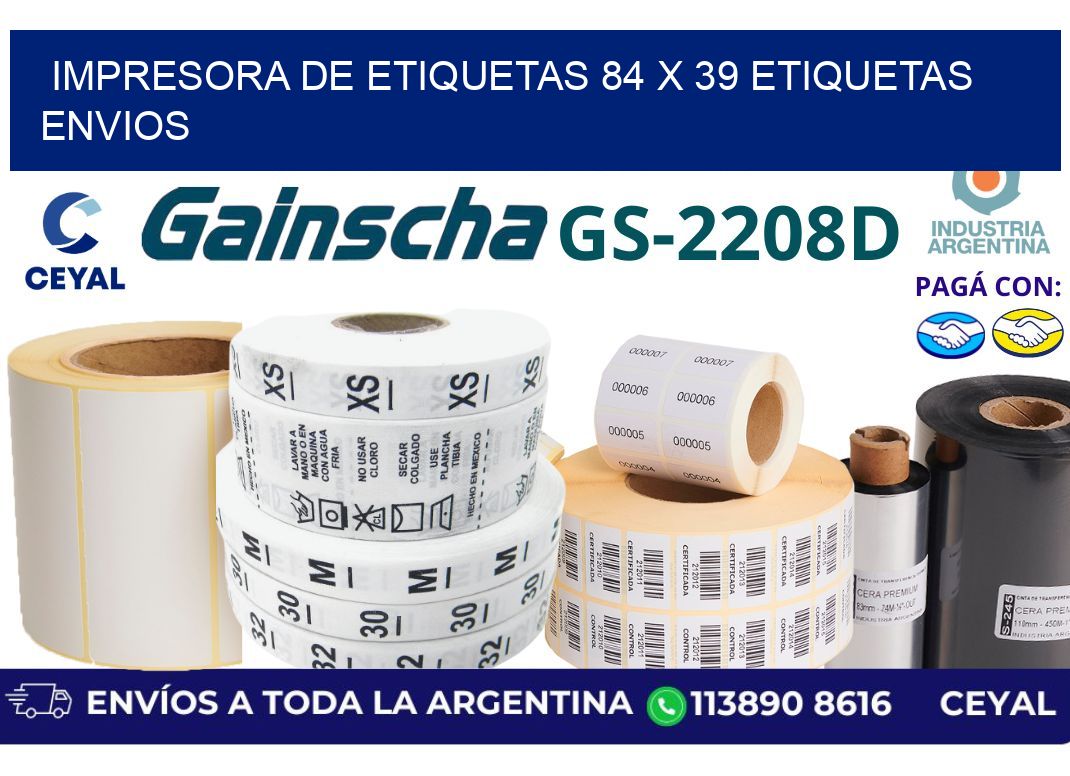 impresora de etiquetas 84 x 39 etiquetas envios
