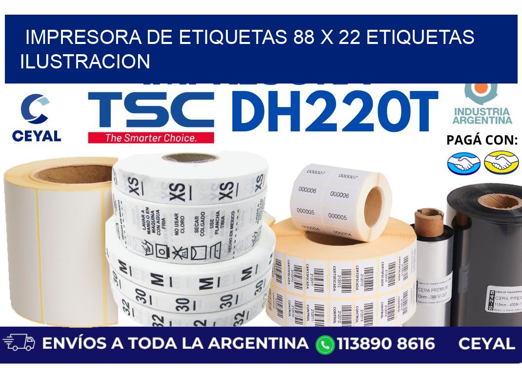 impresora de etiquetas 88 x 22 etiquetas ilustracion