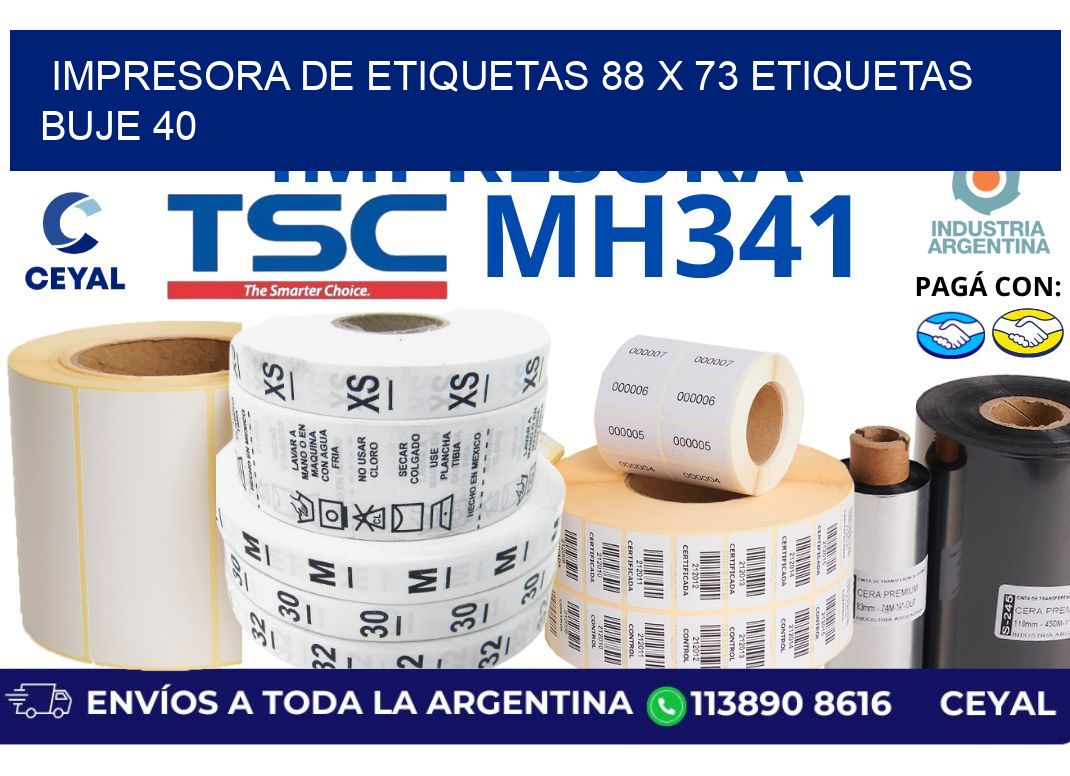 impresora de etiquetas 88 x 73 etiquetas buje 40