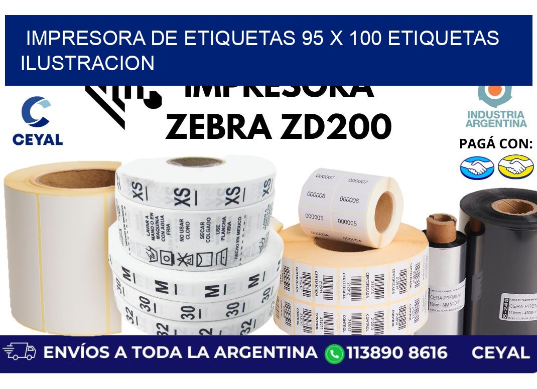 impresora de etiquetas 95 x 100 etiquetas ilustracion