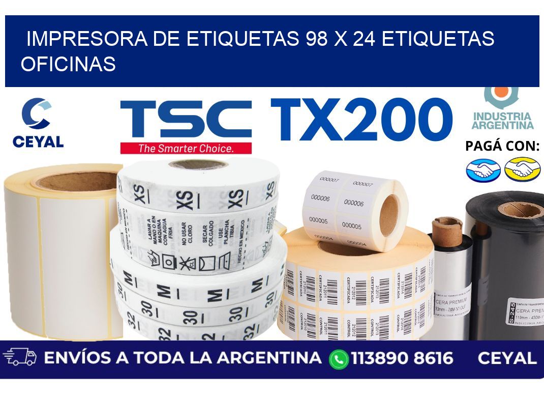 impresora de etiquetas 98 x 24 etiquetas oficinas