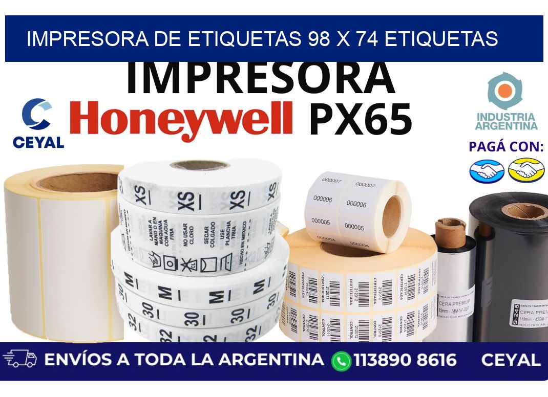 impresora de etiquetas 98 x 74 etiquetas