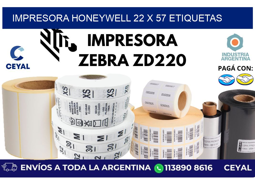 impresora honeywell 22 x 57 etiquetas