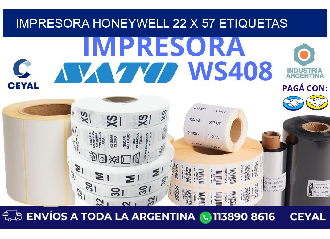 impresora honeywell 22 x 57 etiquetas