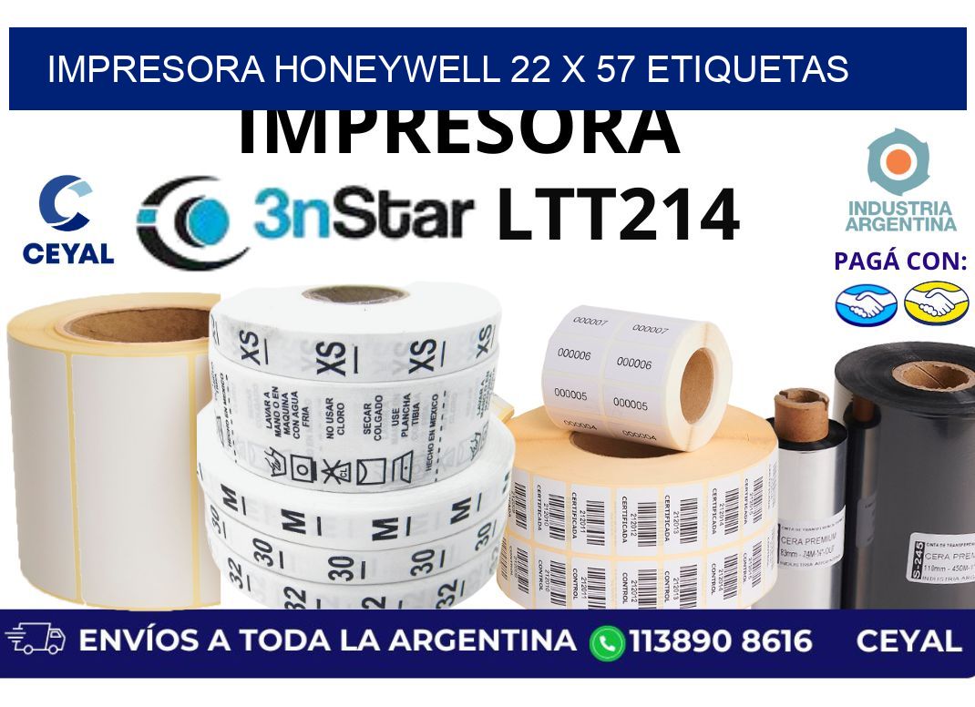 impresora honeywell 22 x 57 etiquetas
