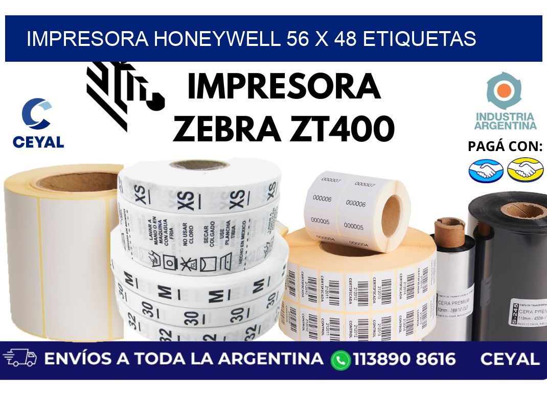 impresora honeywell 56 x 48 etiquetas