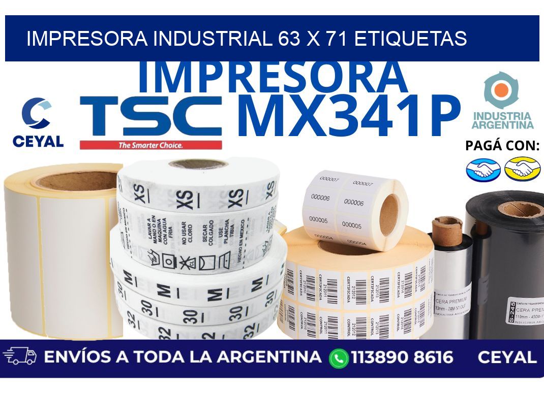 impresora industrial 63 x 71 etiquetas