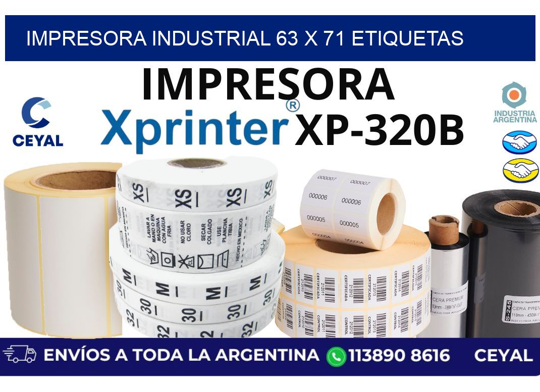 impresora industrial 63 x 71 etiquetas