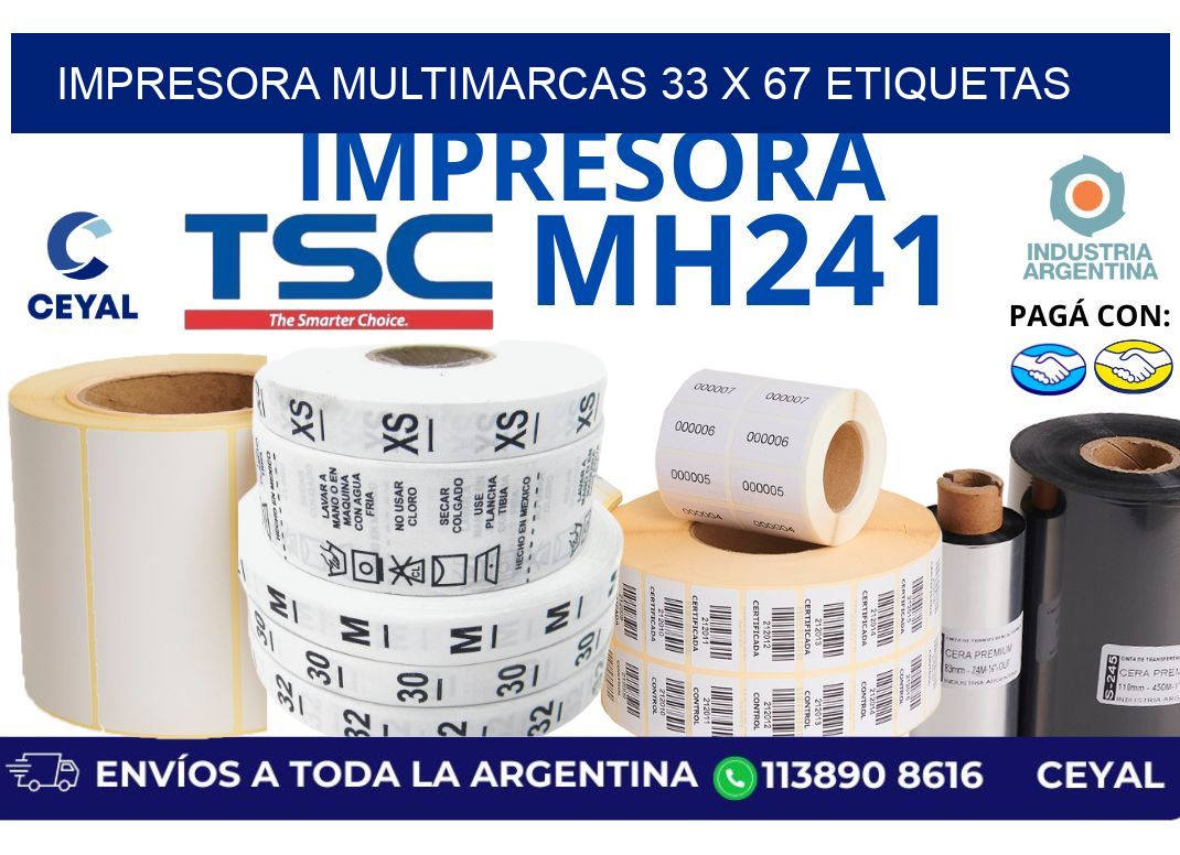 impresora multimarcas 33 x 67 etiquetas